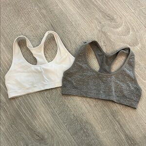 Women's White and Gray Sports Bras